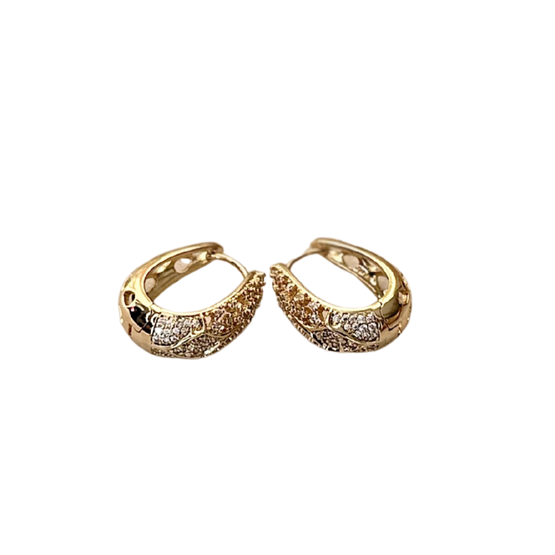 Gold Diamond Mini Hoop Earrings