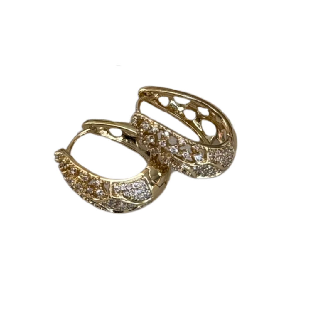 Gold Diamond Mini Hoop Earrings
