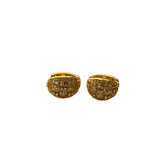 Gold Crystal Stud Earrings