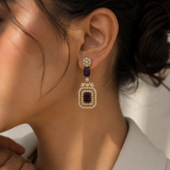 Amethyst Deco Drop Earrings