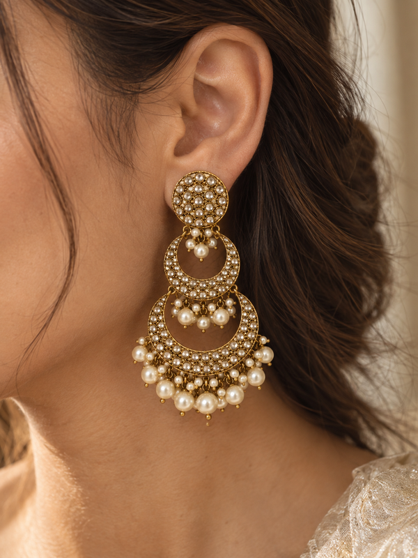 Noor Pearl Chandbali Earrings