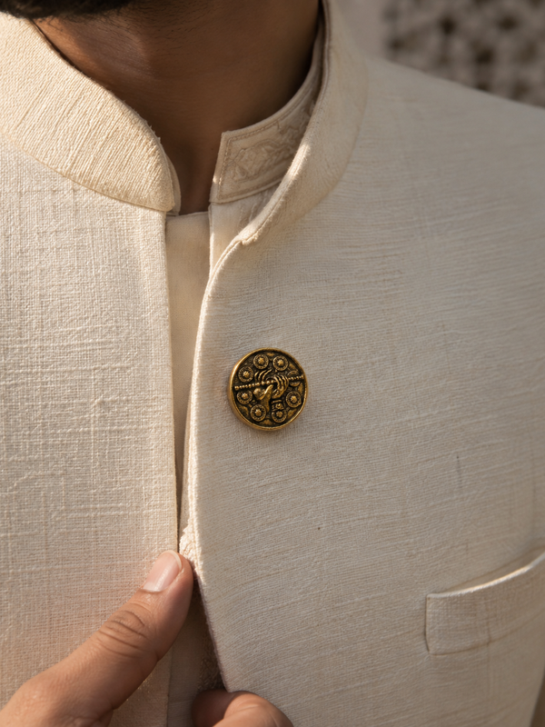 Madhav Bansuri Antique Button Cover