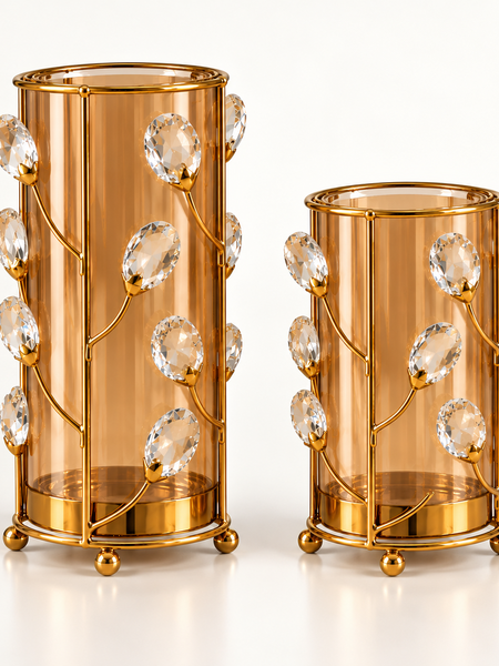 Lumière Crystal Candle Holder Set – Set of 2
