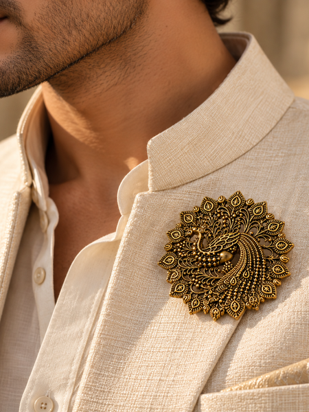 Mayura Heritage Peacock Brooch