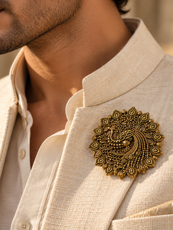 Mayura Heritage Peacock Brooch