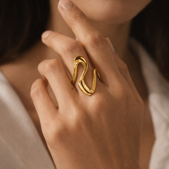Serena Flow Gold-Plated Statement Ring