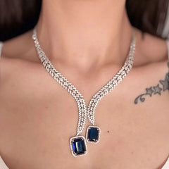 Midnight Sapphire Diamond Necklace Set