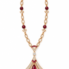 Riviera Ruby Art Deco Necklace & Earrings Set