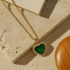 Emerald Heart Luxe Pendant Necklace