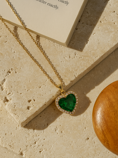 Emerald Heart Luxe Pendant Necklace