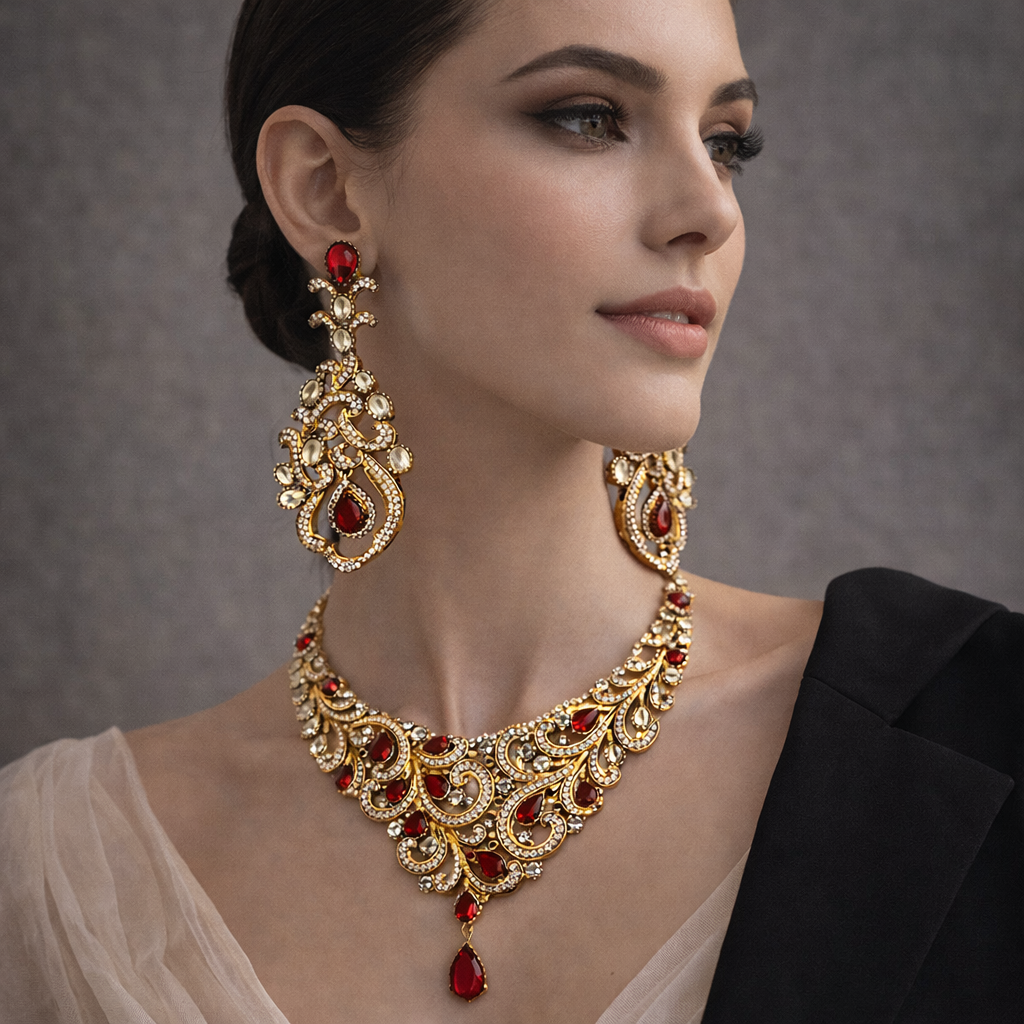 Ruby Royale Heritage Necklace Set