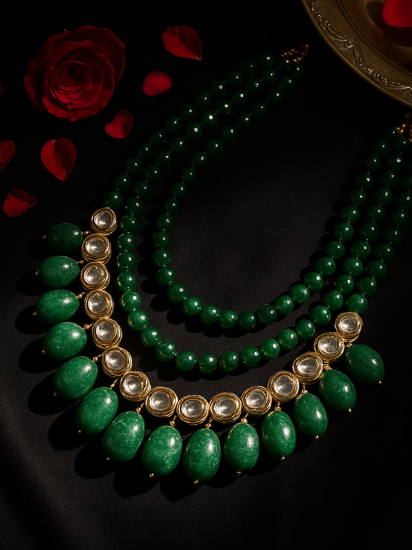Maharani Malhar Emerald Polki Necklace