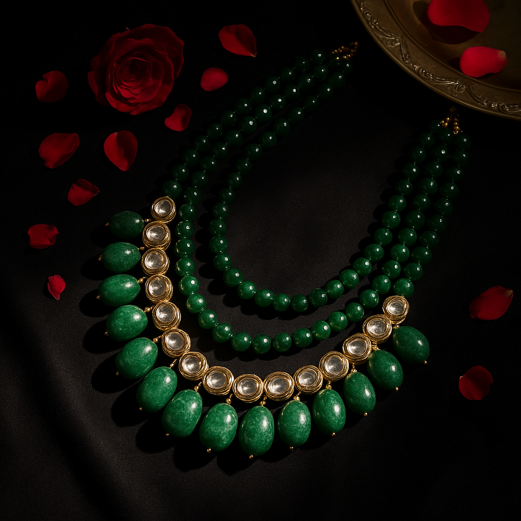Maharani Malhar Emerald Polki Necklace