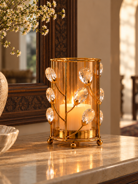Crystal Vine Petite Hurricane Candle Holder