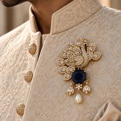Neel Mayura Brooch