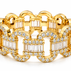Riviera Link Crystal Band Ring
