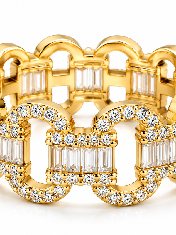 Riviera Link Crystal Band Ring