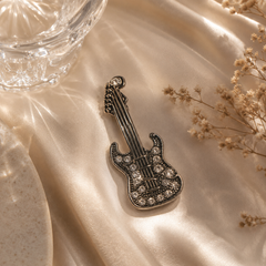 Rockstar Crystal Guitar Brooch