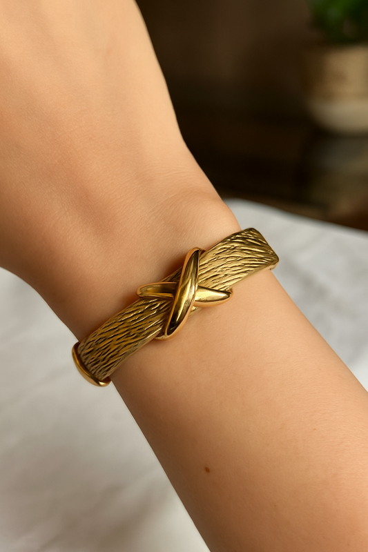 Golden Twist Rope Chain Bracelet