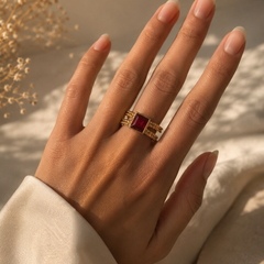 Riva Ruby Geometric Ring