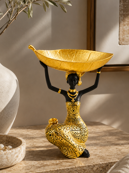 The Golden Gatherer Decorative Bowl Sculpture