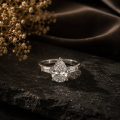 Aurora Pear Solitaire Ring