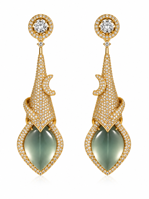 Meher Sage Statement Earrings