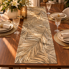 Golden Canopy Dining Set – 1 Runner + 6 Table Mats