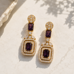 Amethyst Deco Drop Earrings