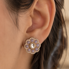 Noor Lavender Floral Studs