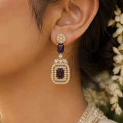 Amethyst Deco Drop Earrings