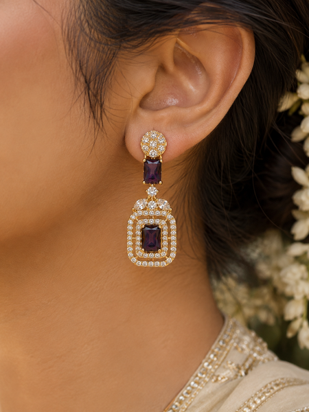 Amethyst Deco Drop Earrings