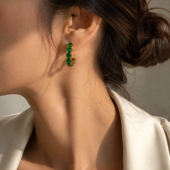 Verde Luxe Emerald Huggie Earrings