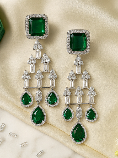 Emerald Cascade Diamond Necklace Set