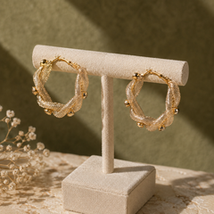Liora Crystal Mesh Hoop Earrings
