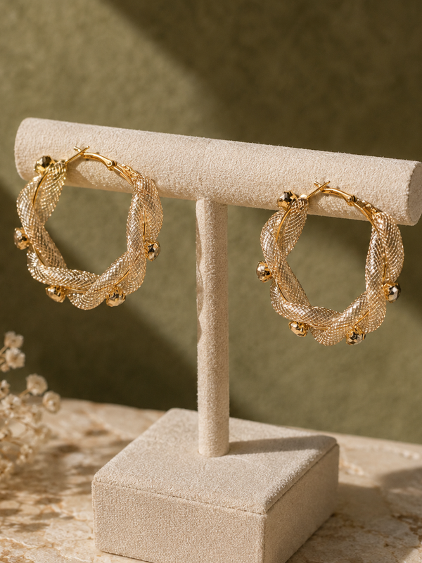 Liora Crystal Mesh Hoop Earrings