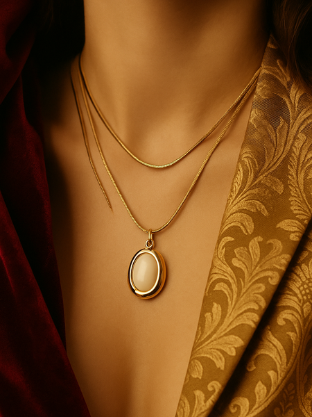 Aurora Oval Pendant Necklace