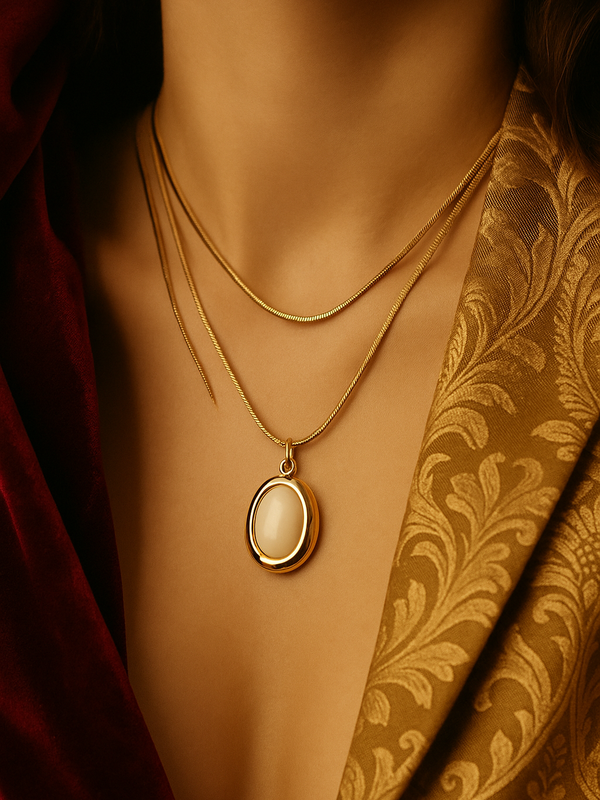 Aurora Oval Pendant Necklace