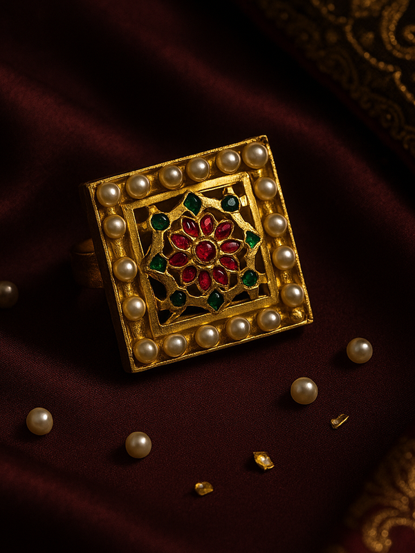 Rajni Kundan Pearl Ring