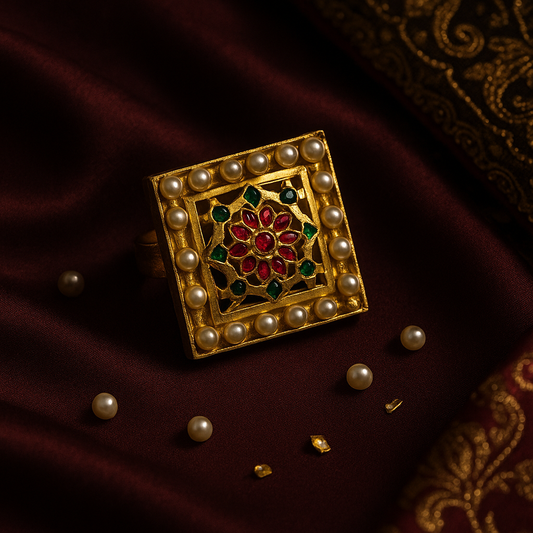 Rajni Kundan Pearl Ring