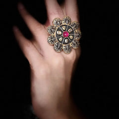 Rani Kalika Meenakari Ring