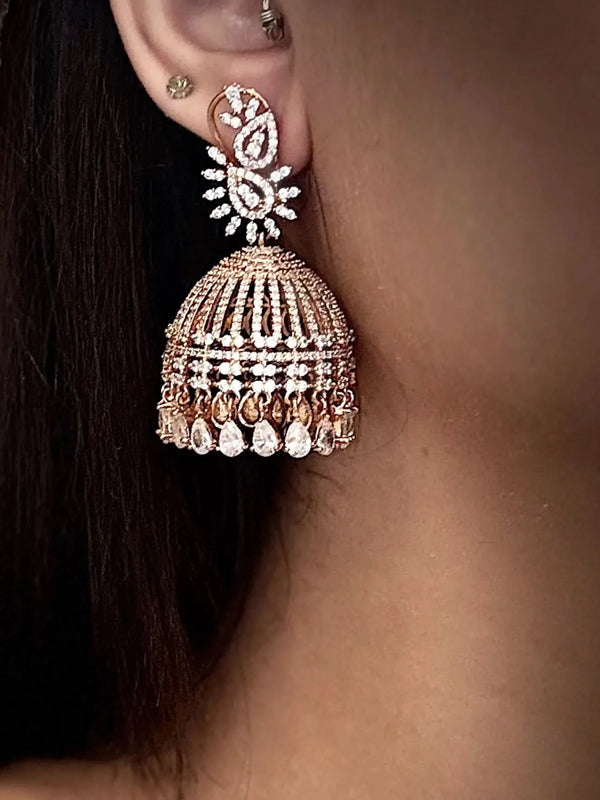 Suroor Rose Dome Jhumkas