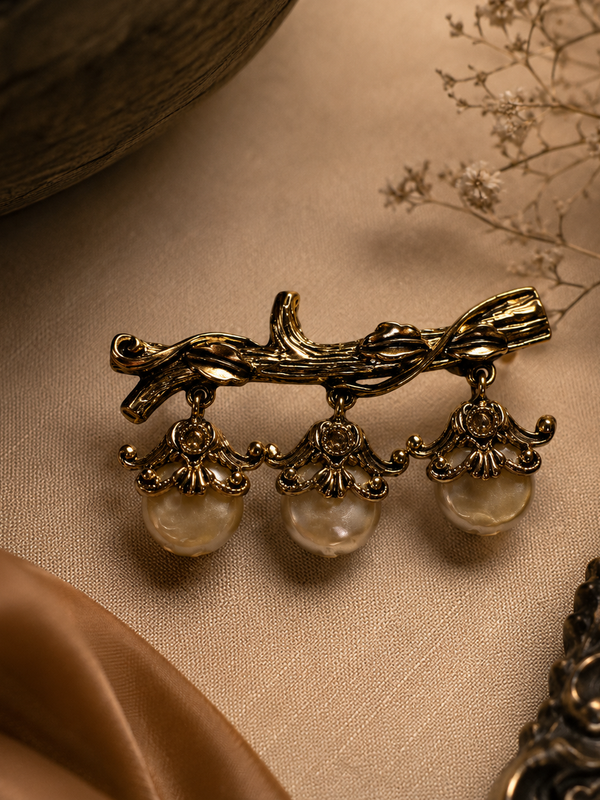 Elysian Pearl Vine Brooch
