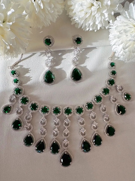 Emerald Empress Diamond Necklace Set