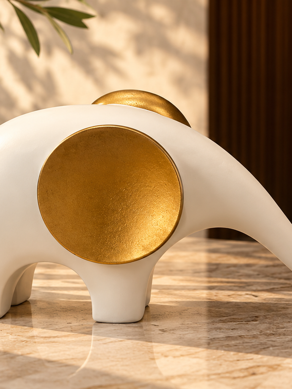 Ivory & Gold Serenity Elephant Sculpture