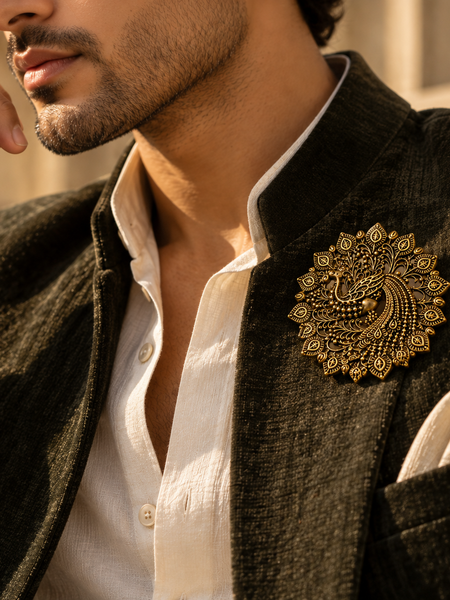 Mayura Heritage Peacock Brooch