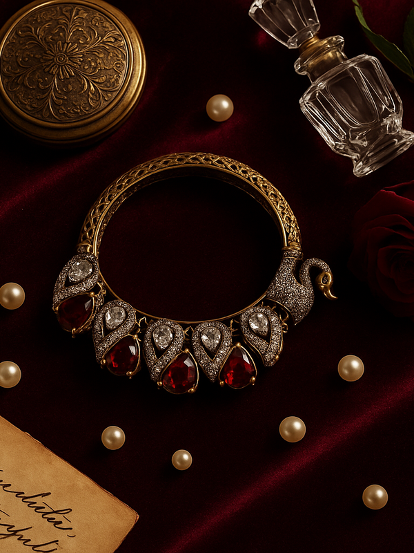 Majestic Peacock Ruby & Dimaond Heritage Bangle