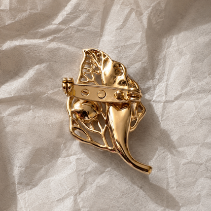 Aurielle Leaf Pearl Brooch