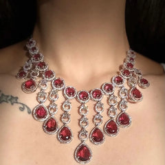 Rouge Cascade Diamond Necklace Set