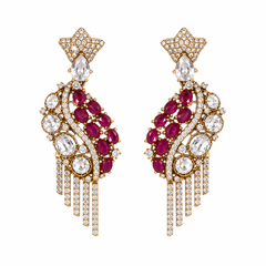 Noor Ruby Polki Necklace & Earrings Set